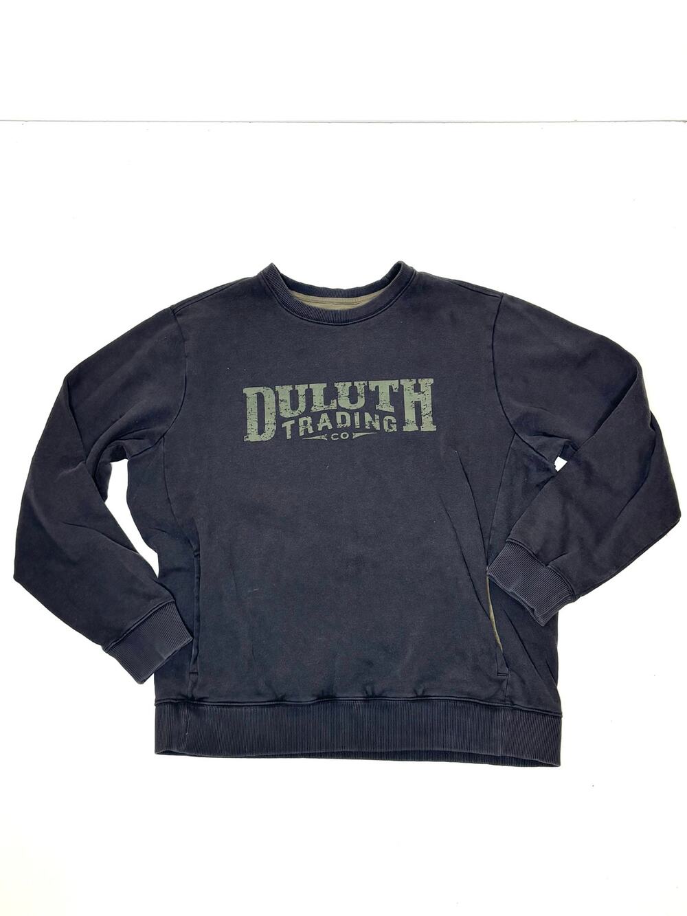 Duluth Trading Men’s Fleece Crewneck Logo Sweatshirt Black L
